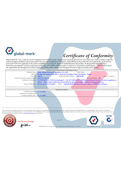Certificate Of Conformity 1
