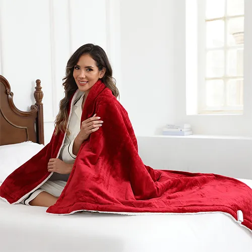 Flanellen sherpa elektrische gooi deken