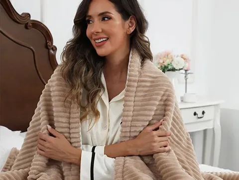 Geribbelde Flanel elektrische gooi deken